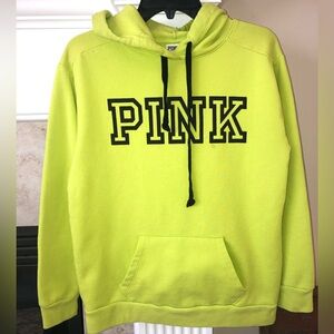 Victoria’s Secret PINK Blk & Lime green💚Pullover Hoodie